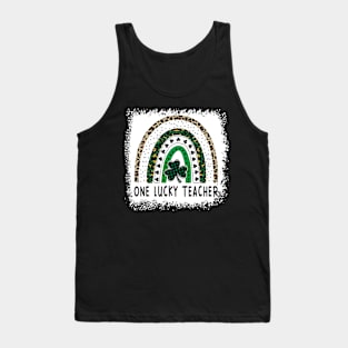 One Lucky Teacher Rainbow St Patricks Day Tank Top